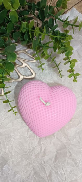 Соєва свічка ручної роботи у формі сердечка варіант для подарунка