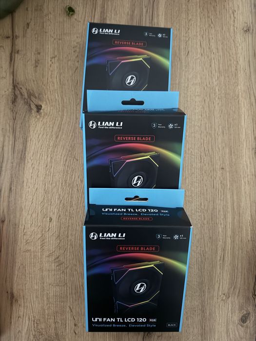 Lian Li UNI FAN TL LCD 120 Reverse Blade Black - 3 sztuki