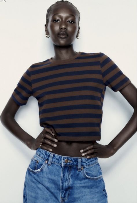 Укорочена фудболка стрейч ZARA