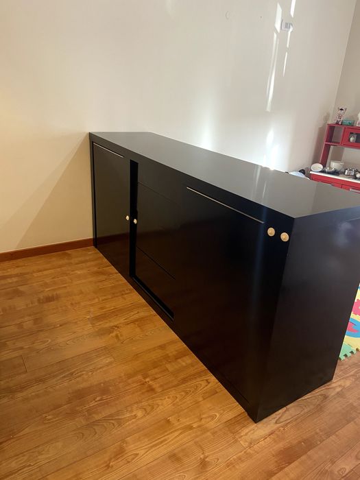 Conjunto de Sala em Madeira Maciça – Design Moderno Preto