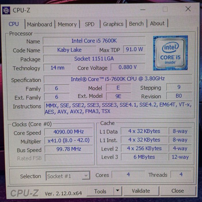 Procesor i5-7600K + płyta MSI H110M PRO-D