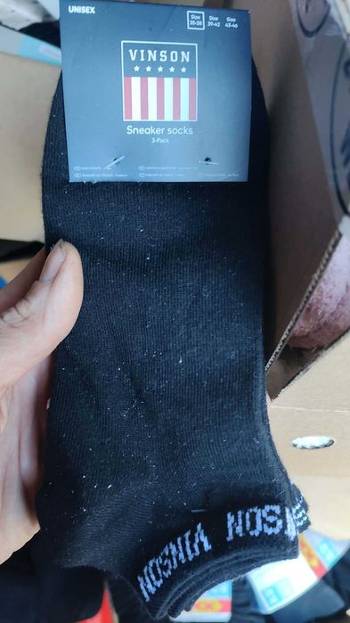 czarne skarpetki do sneakersów stopki marki vinson w 3 paku 35-38