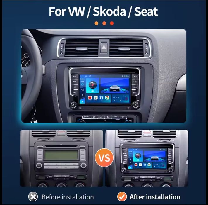 Нова 7" Мультимедійна Система GRANDnavi для VW/Skoda/Seat | Android Au
