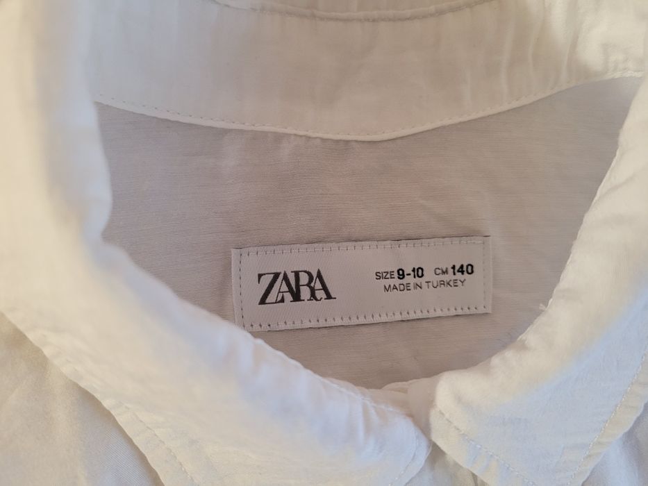 Krótka biała koszula Zara xs-s 9-10l 140 cm