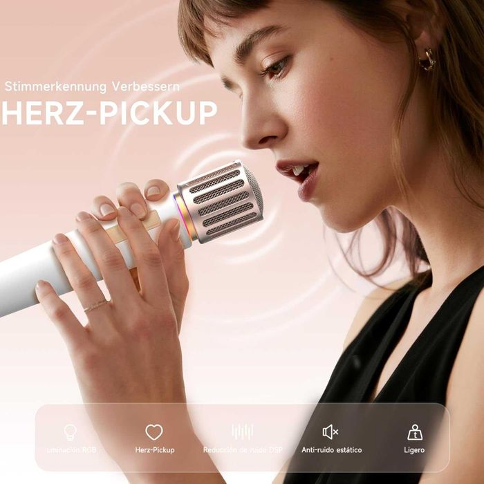 Mikrofon bezprzewodowy ładowany 60m Karaoke mini jack 2szt