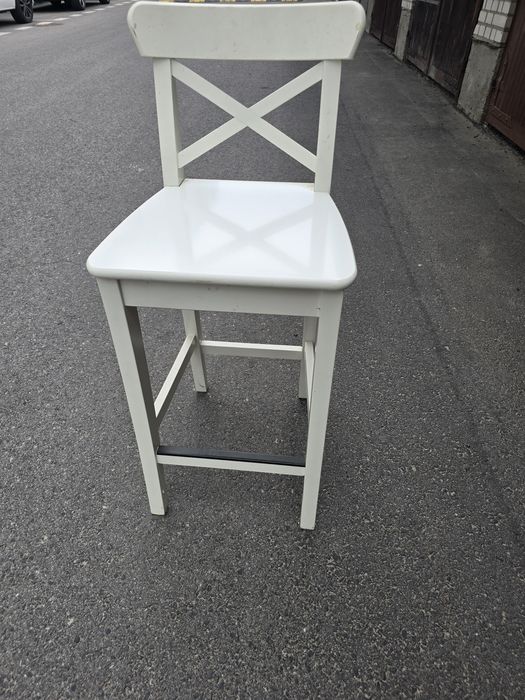 INGOLF stołek barowy/hoker krzesło 63cm BIAŁY