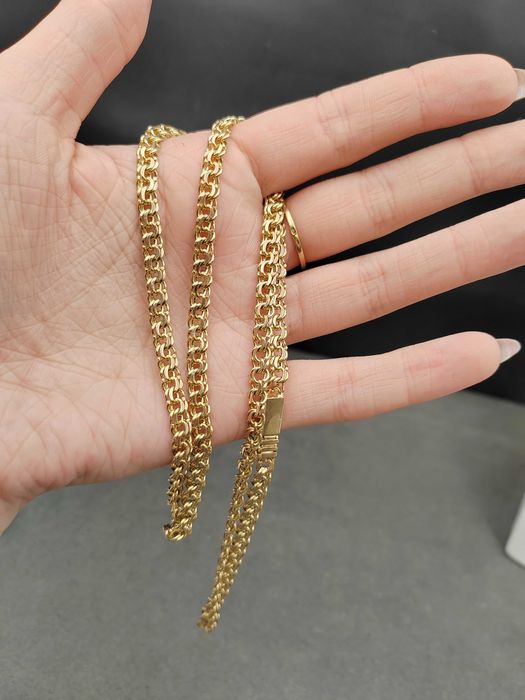 NOWY Złoty Łańcuszek Galibardii Pełny 60cm / Złoto 585