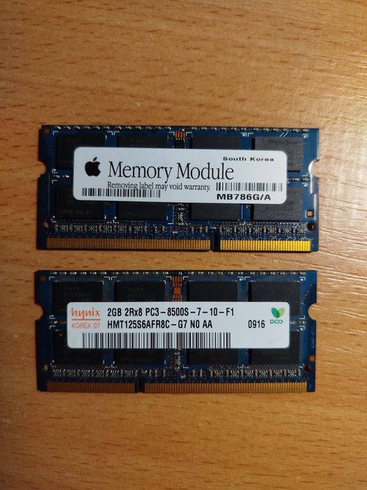 Оперативна пам’ять Hynix DDR3 SO-DIMM 2×2ГБ 1066 МГц для MacBook