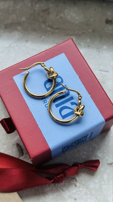 Kolczyki pozłacane Ania Kruk supełki