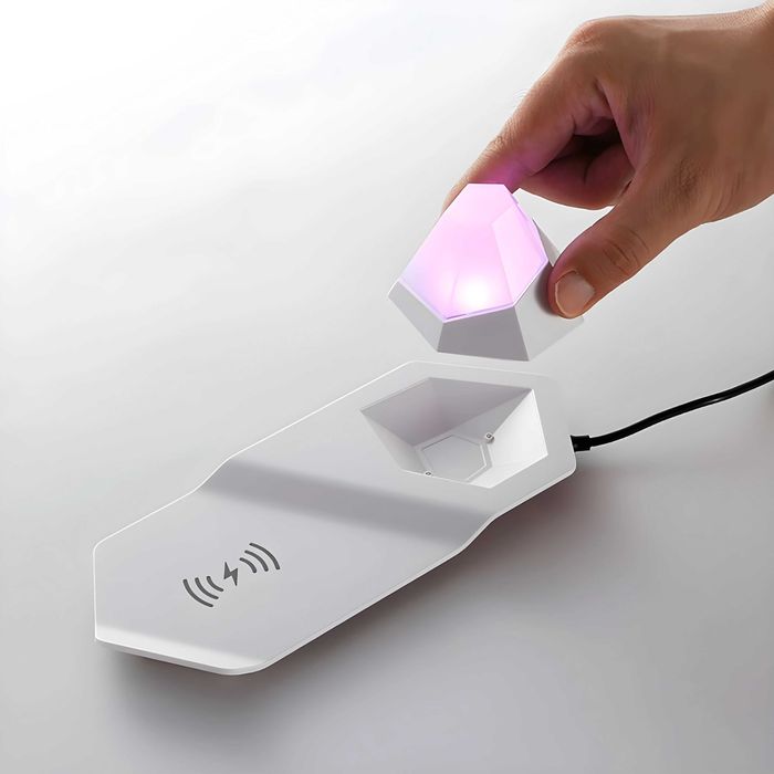 Бездротова зарядка для Apple Android + RGB нічник LUXCEO W9 LED