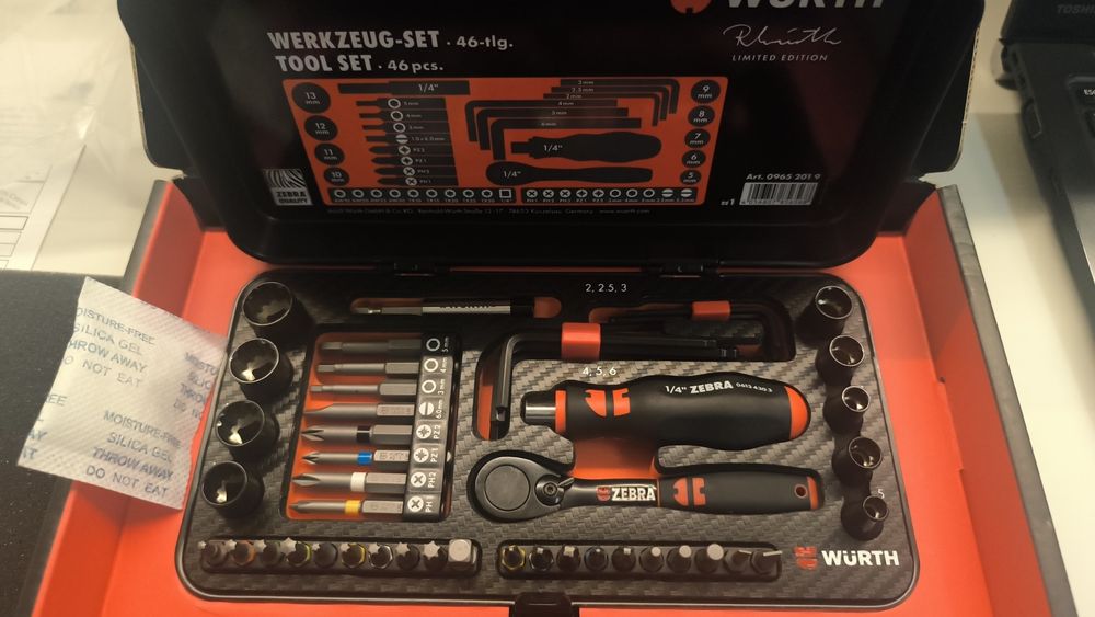 Wurth set tool 46 peças 0932019 roquete 1/4 edição limitada