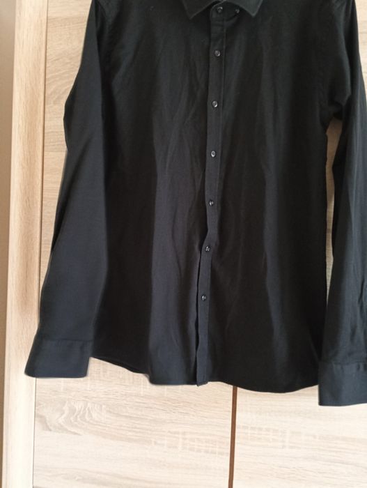 Czarna koszula męska z długim rękawem XL 42