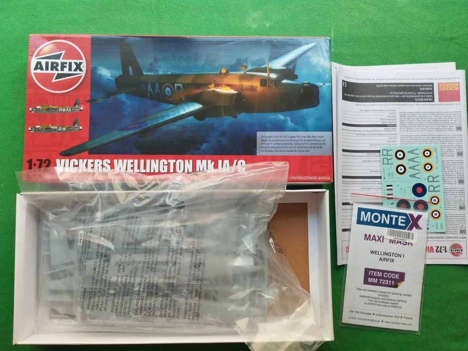 1/72 Airfix A08019 Vickers Wellington Mk.IC + Montex maxi mask canopy wheels RAF