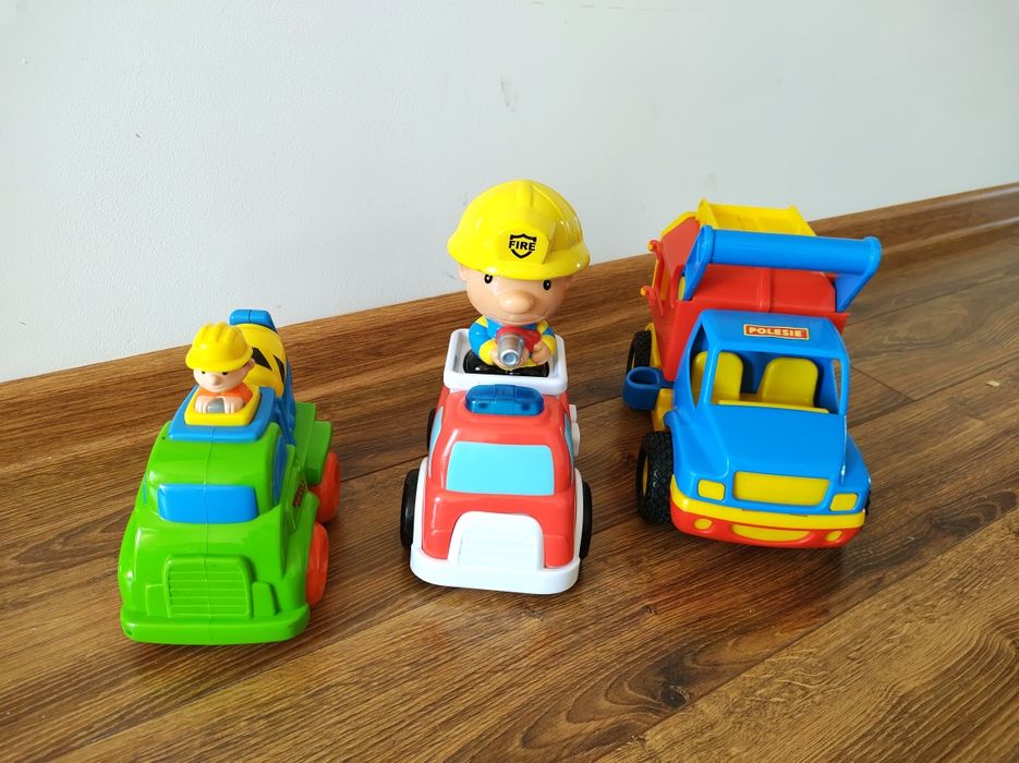 Auto, betoniarka, wóz strażacki 3sztuki