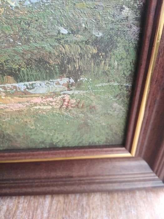 Quadro a aguarela com moldura