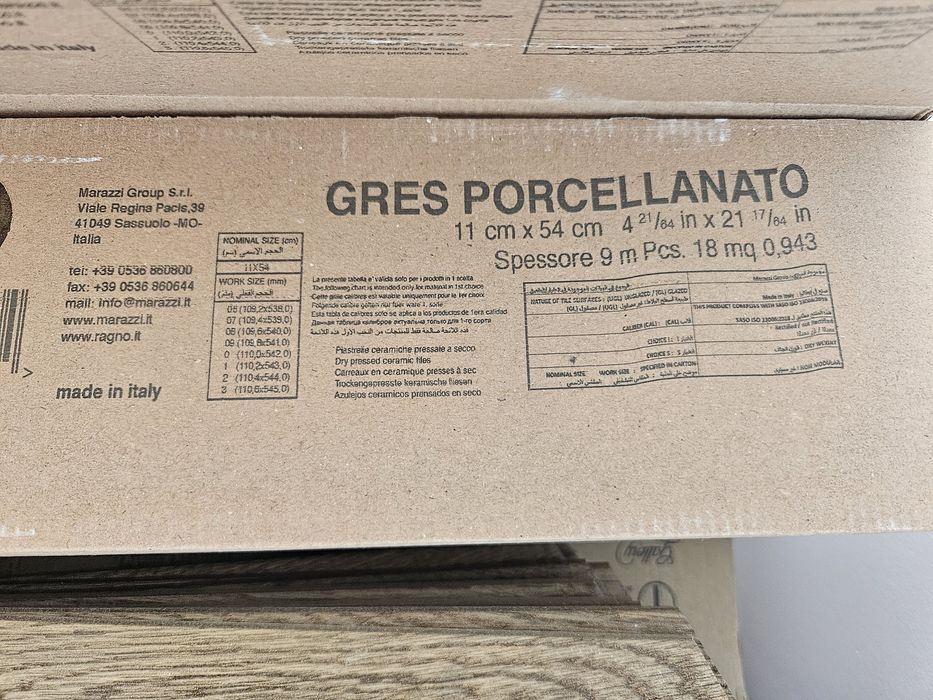 gres chevron granded miele mat 11x54 marazzi poland