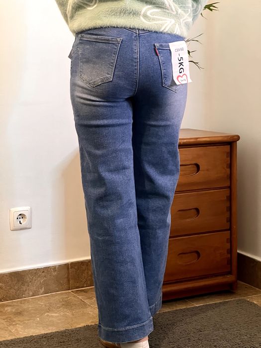 Calça de ganga wide leg