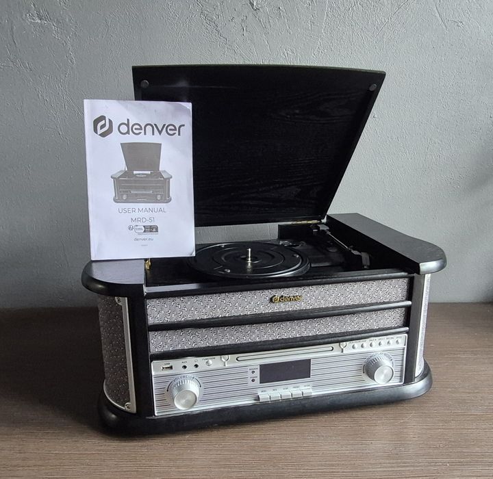 Gramofon DENVER MRD-51 Black Retro FM,CD,WI-FI...