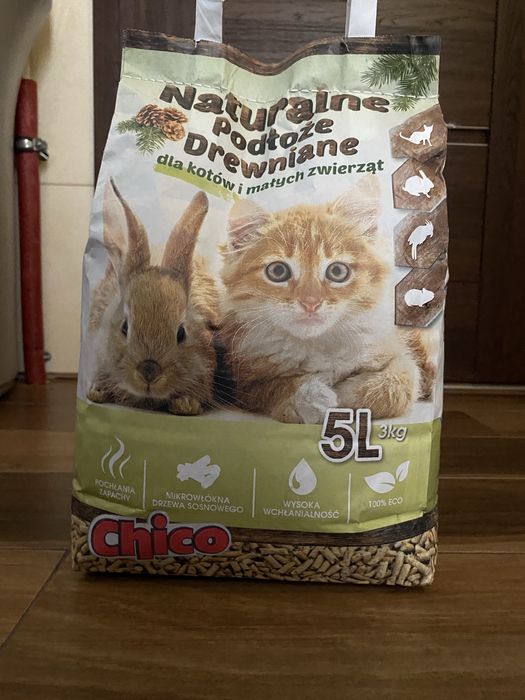 Żwirek dla kota królika świnek Pelet drewniany 5L Chico