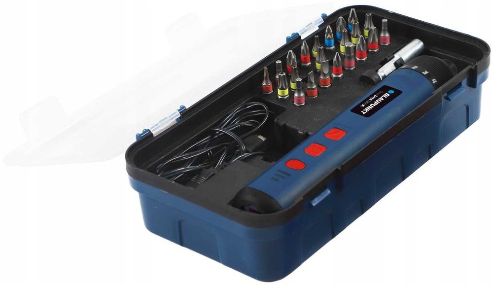 Wkrętak Elektryczny Śrubokręt Akumulatorowy 4V Zestaw 26 Bitów