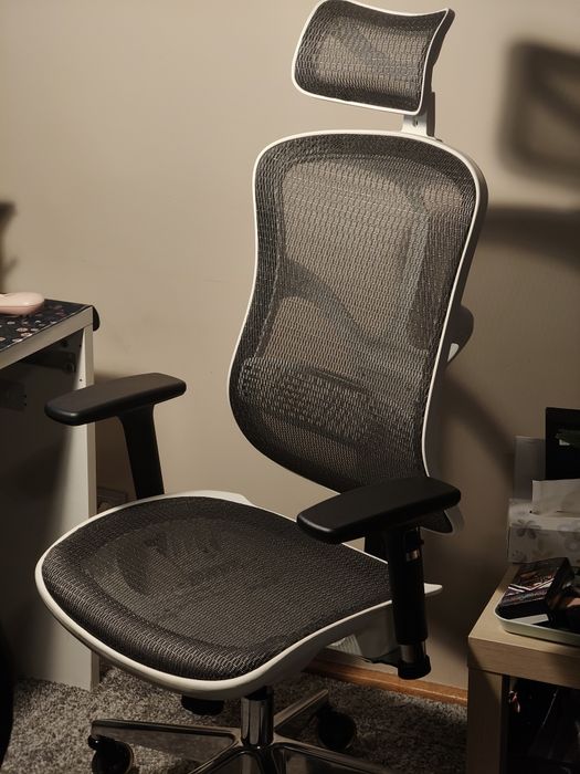 Fotel ergonomiczny Diablo Chair V-Basic biało-szary