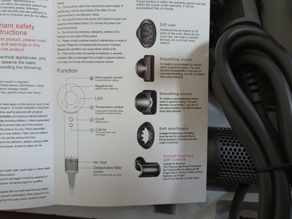 Фен сушарка для волосся Leafless V2 потужніший за Dyson