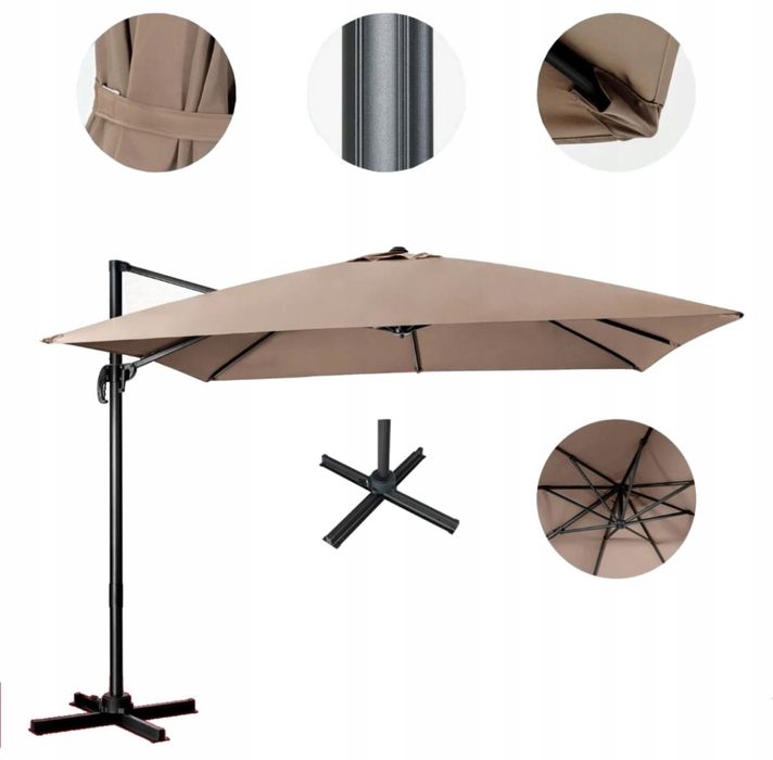 Parasol tarasowy, ogrodowy 3m z obrotem 360°