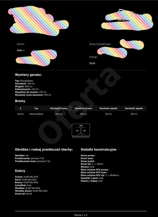 Garaż blaszany  3x8 Nowy