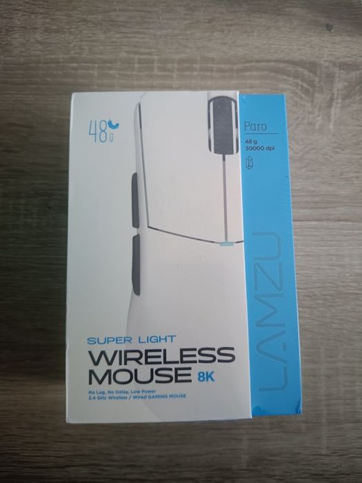 Lamzu Paro 8K Wireless White nowa zafoliwona Superlight 48g PixArt 3950