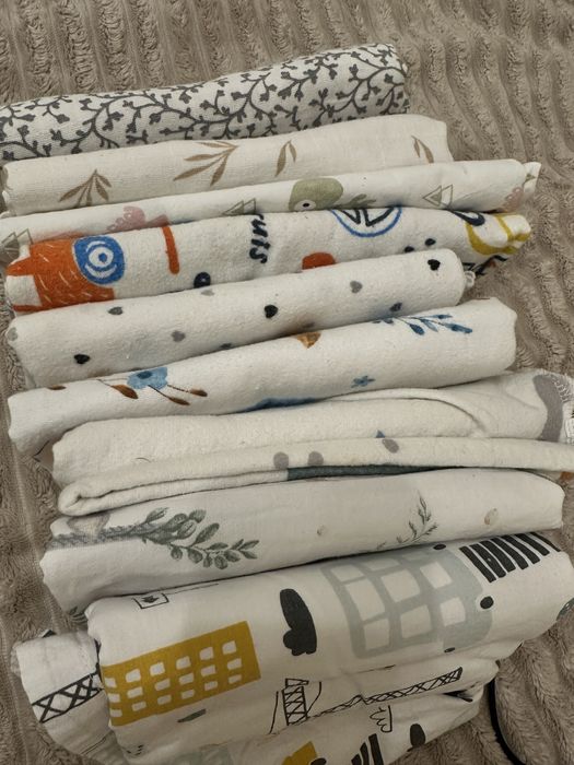 Пеленки дитячі. Муслінова пеленка, байкова, ситцева