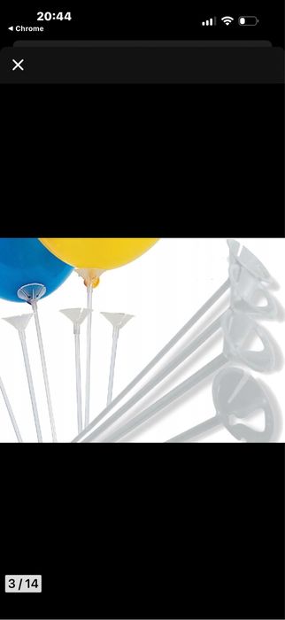 Patyczki i koncowki plastikowe do balonów biale