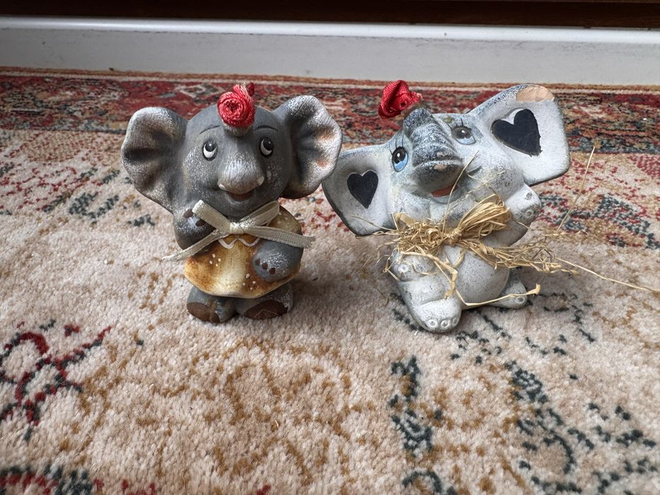 Słoniki ceramiczne dwie sztuki