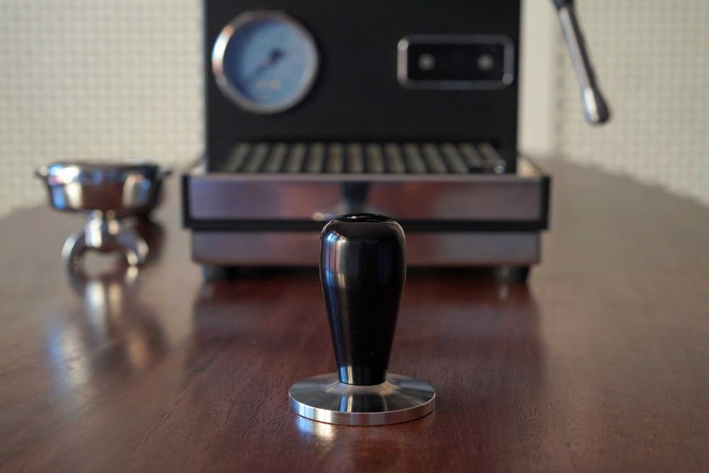 Original Profitec 58mm stainless steel tamper (black handle)