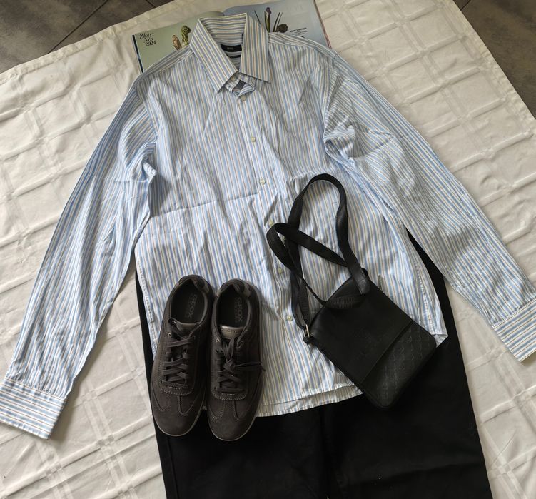 Koszula Męska W Paski Boss r. 16,6 36/37 (L/XL)