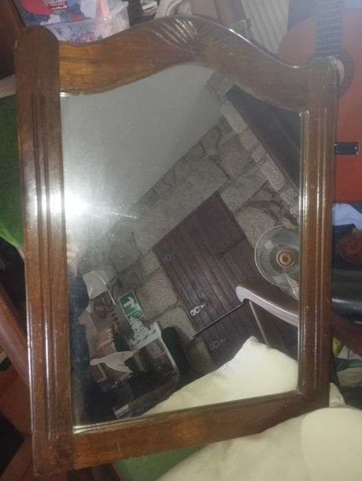 Espelho antigo em madeira 50cm  altura