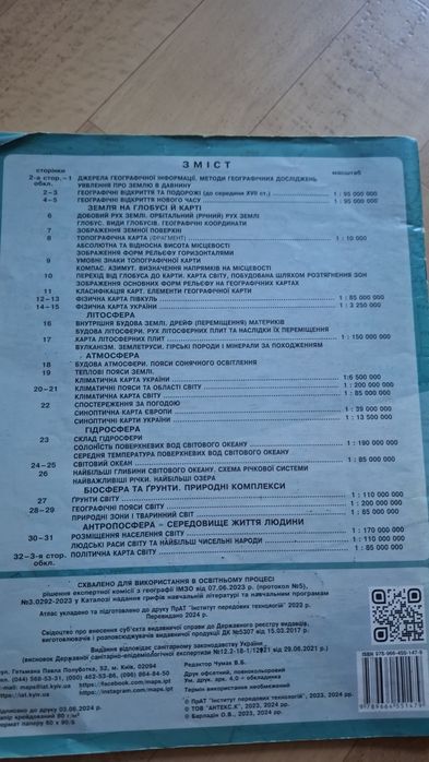 Атлас географія 6 клас