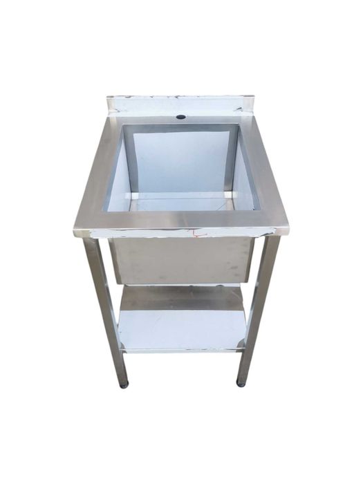 Ванна мийна односекційна з полицею. Мийка з нержавіючої сталі.