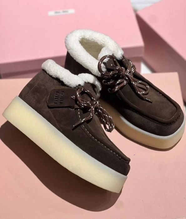 Жіночі зимові  черевики miu miu на хутрі 39