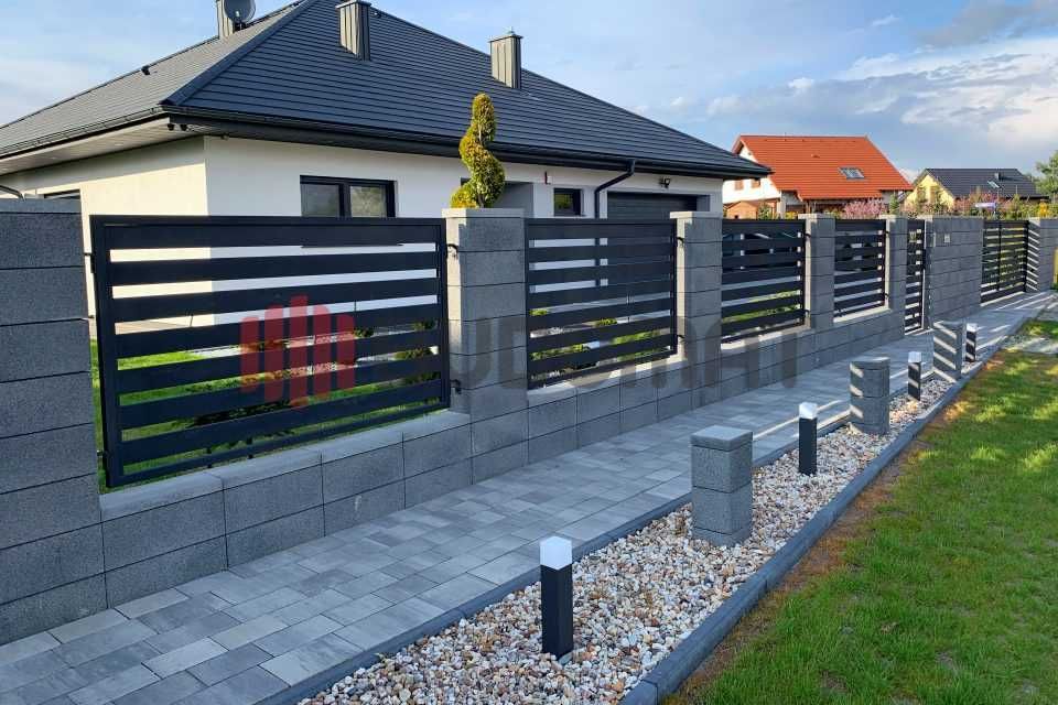 Bramy dwuskrzydłowe przesuwne furtki przęsła frontowe palisada panel
