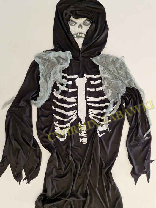 Halloween maska skrzydła szkielet przebranie kościotrup