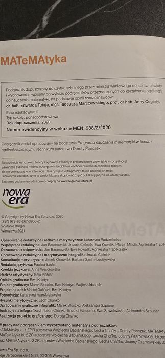 Matematyka  dla klasy 2