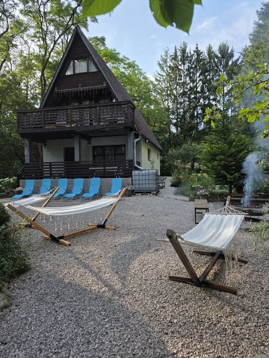 Domek z Jacuzzi Balią nad rzeką do wynajęcia 35 km od Warszawy, kajaki
