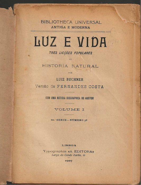 Luz e Vida – Volume I – Edição de 1907