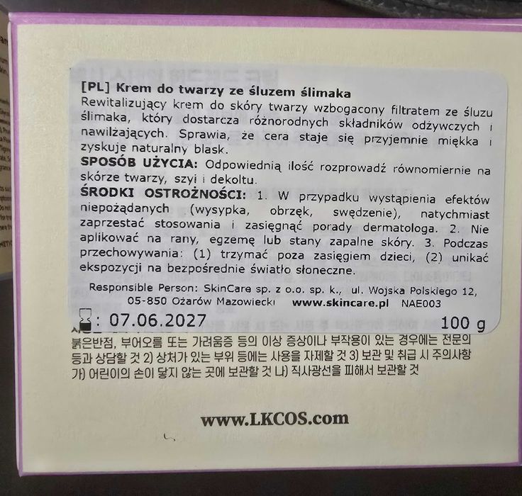 Koreański krem Naexy zestaw dwóch Kremów do twarzy