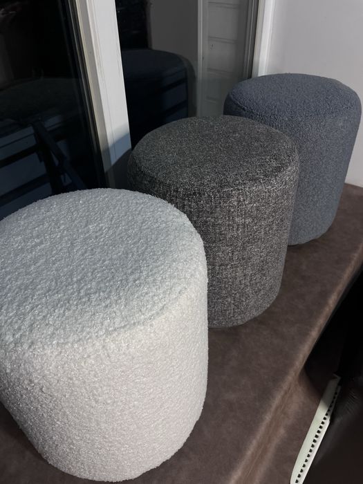 Пуфік пуф  круглий у вітальню під ноги в прихожу велюр тедди недорого