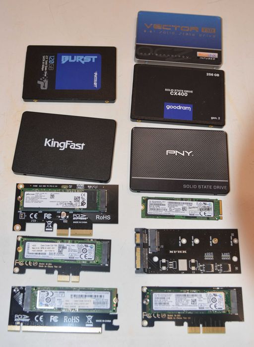 Dysk HDD 3,5" 2,5" ATA SATA adaptery pamięci taśmy kieszeń SSD M2 NVMe