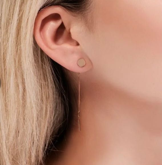 Золотые серьги-протяжки