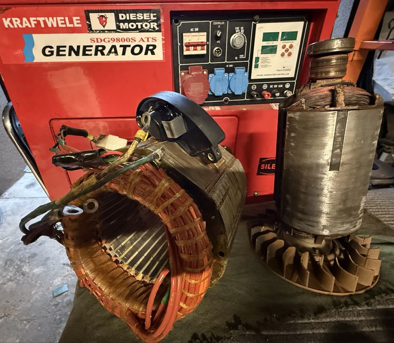 Prądnica stojan wirnik agregat prądotwórczy