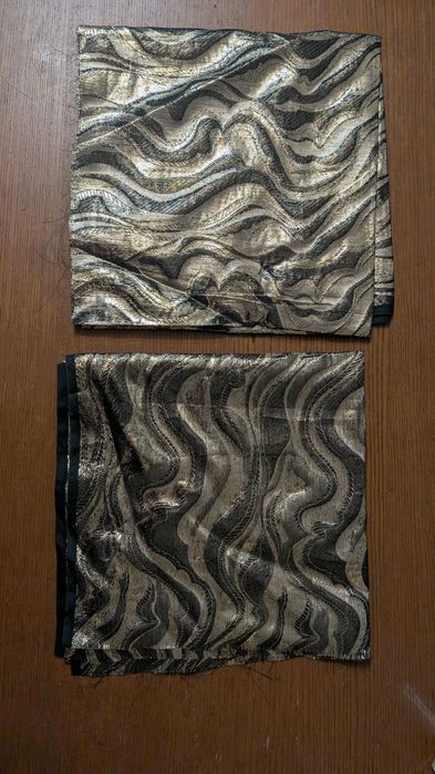 Materiał ozdobny do szycia złoty ze wzorem - 2 kawałki 0,55mb