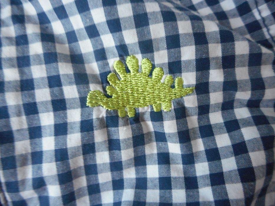 Kurtka przejściowa wiosenna kratka granatowo-biała 80 9-12 m-cy